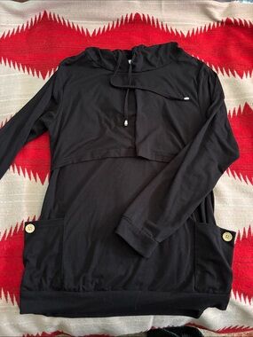 Women’s large Black Nursing Hoodie with double Front Pockets